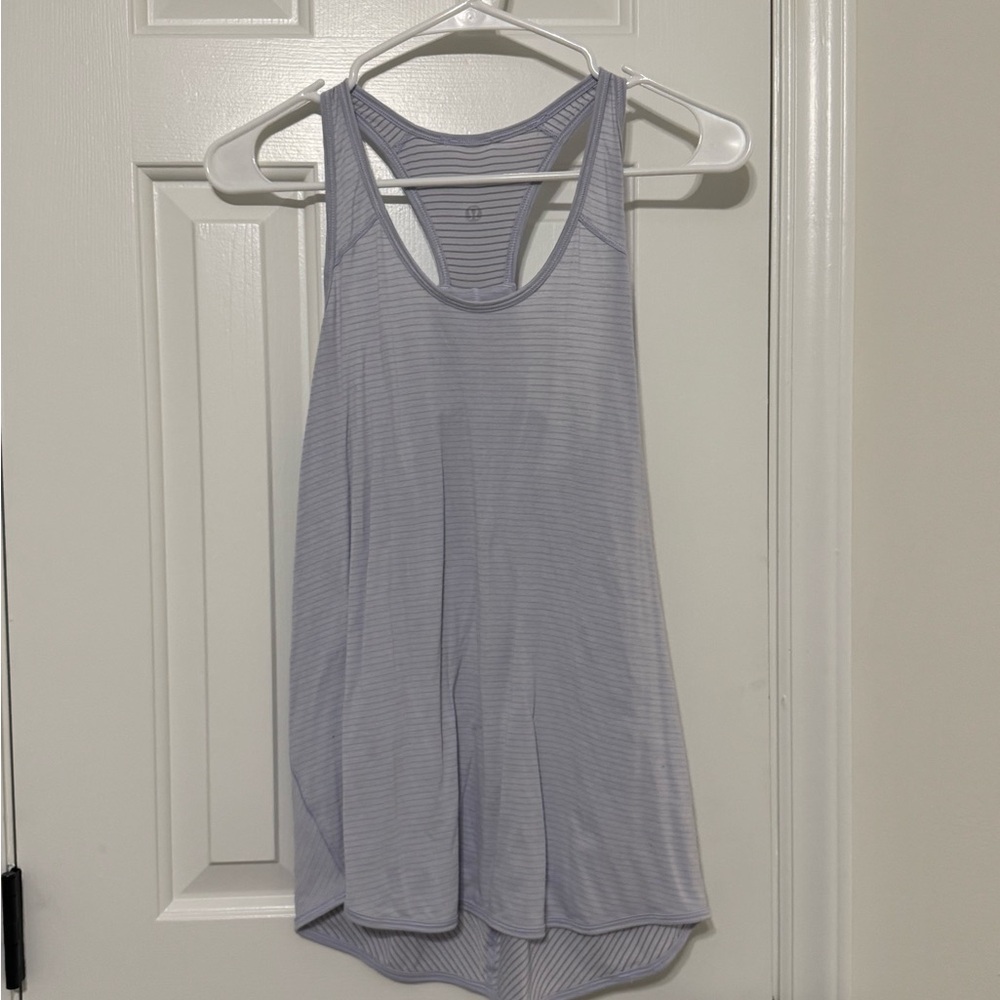 Lululemon Light Blue Striped Tank Top
